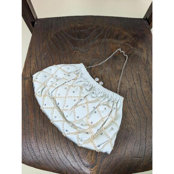 1950's magid satin beaded clutch purse